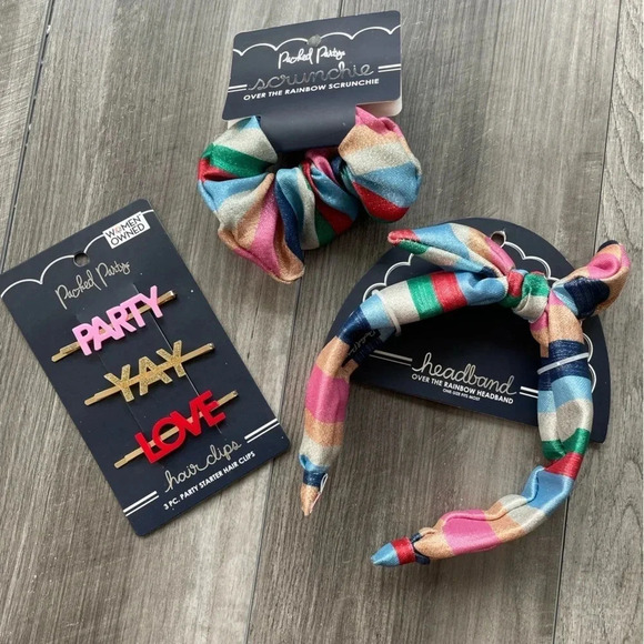 “Packed Party” Hair Bundle - Party Headband, Scrunchie and Party Pins - Picture 1 of 4